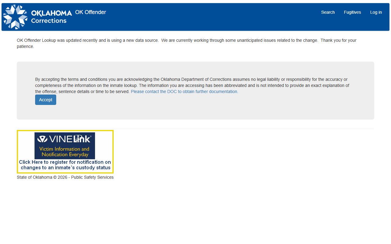 ODOC lookup for sentenced inmates after Latimer County jail custody